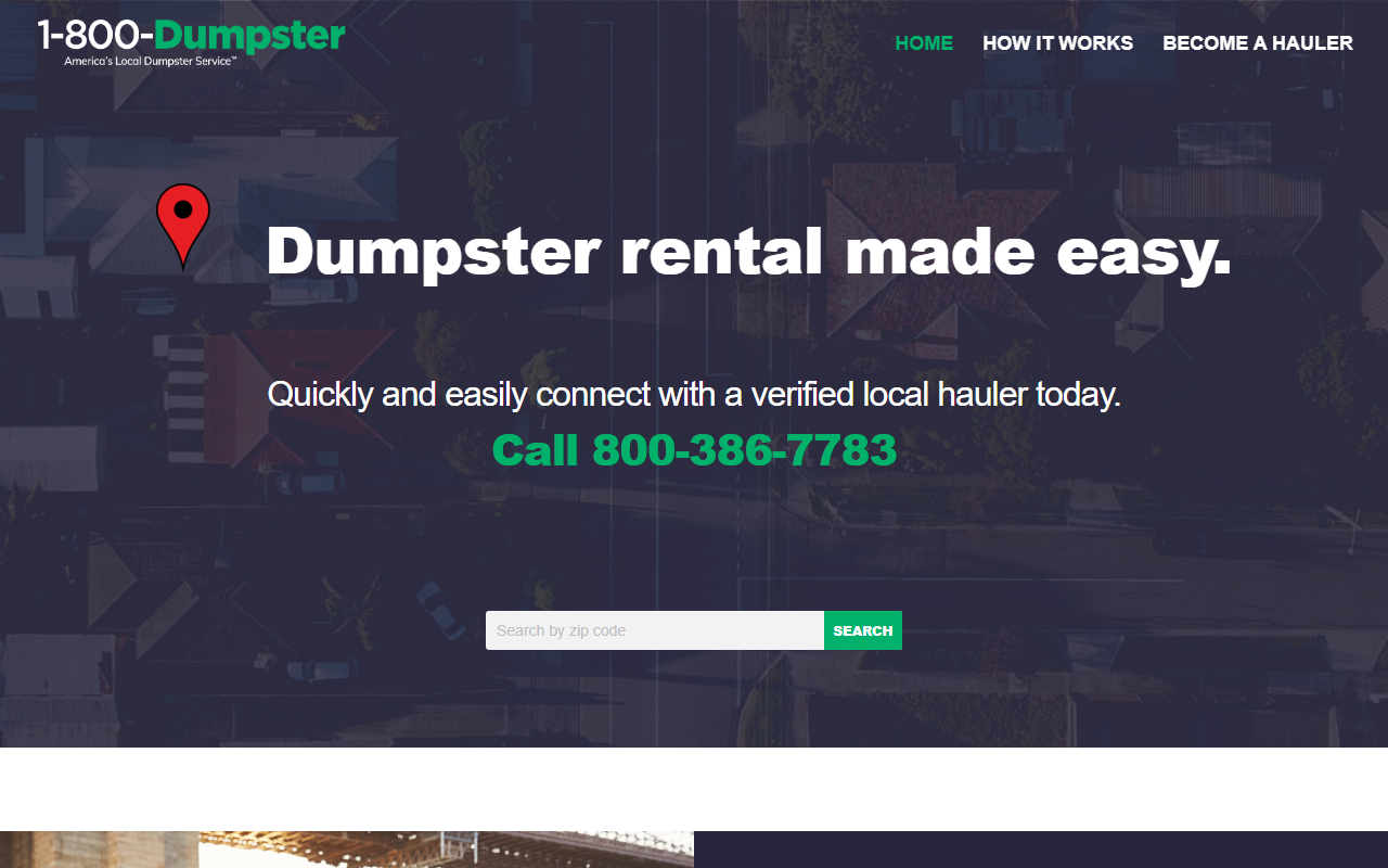 800dumpster.com screenshot