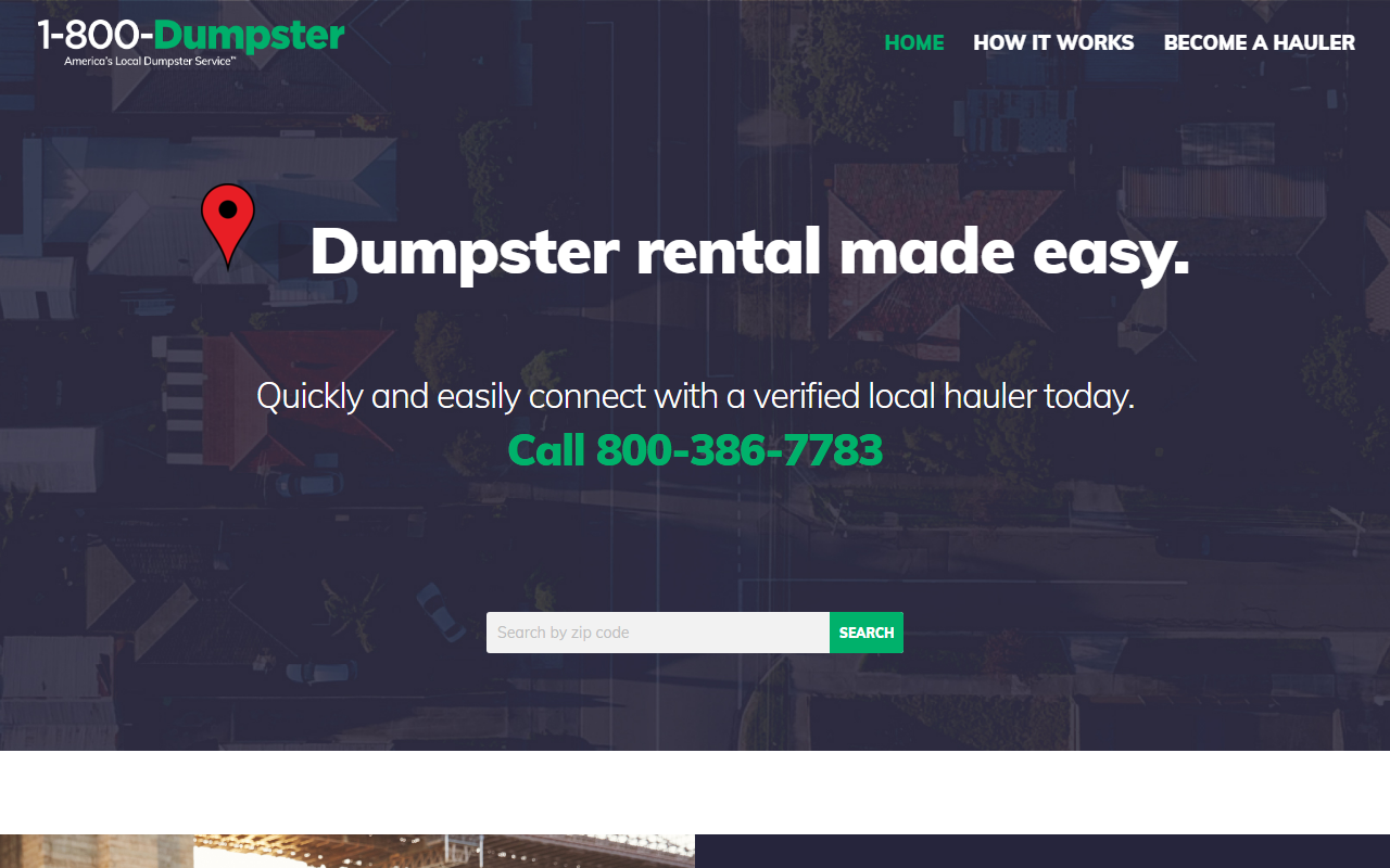 800dumsters.com screenshot