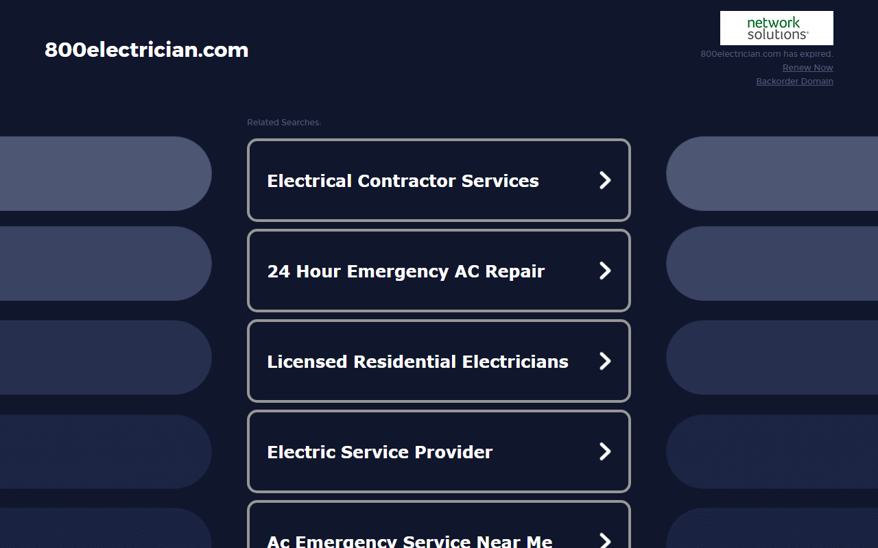 800electrician.com screenshot