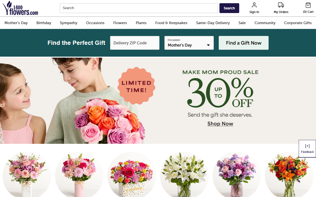 800florists.com screenshot