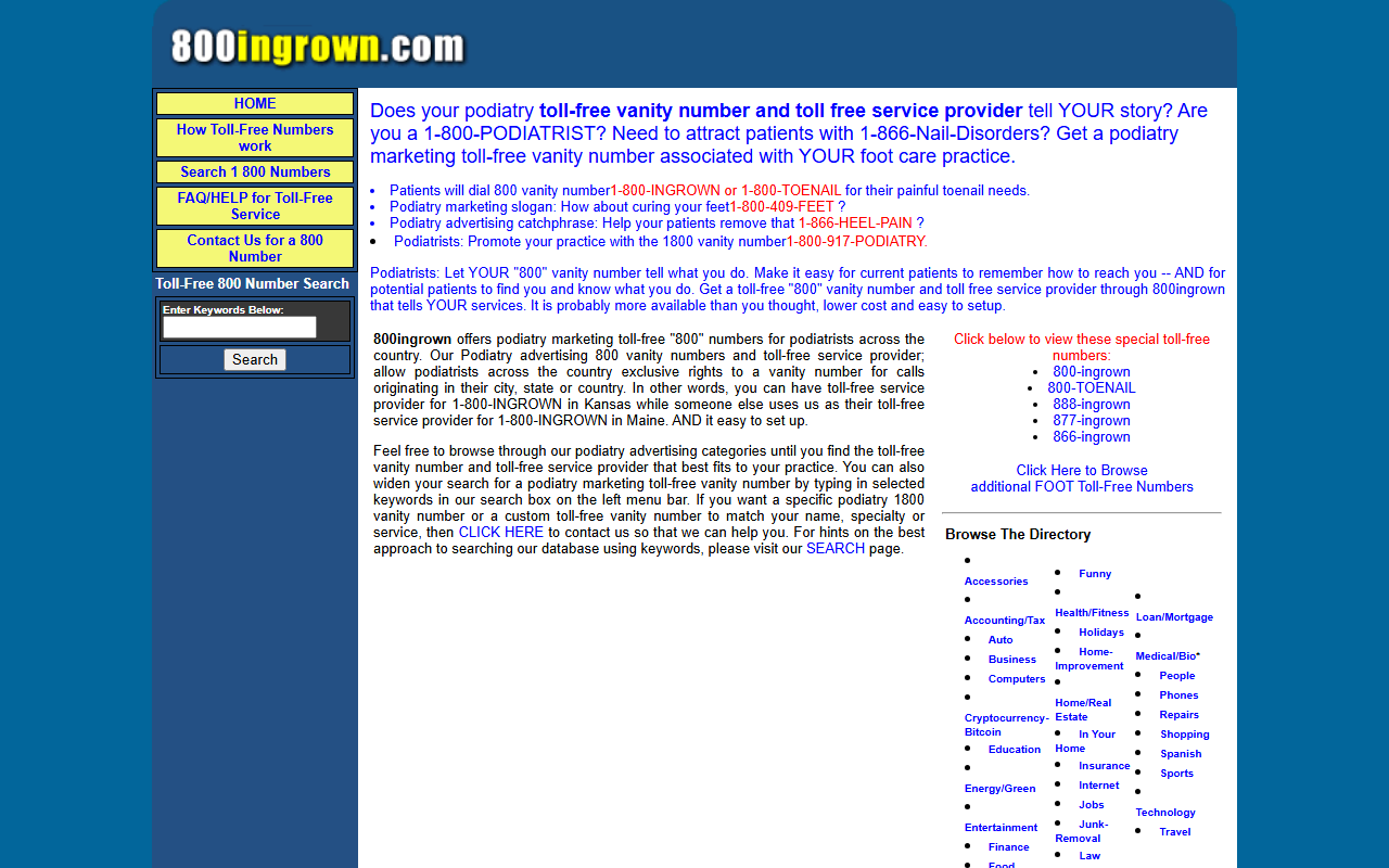 800ingrown.com screenshot