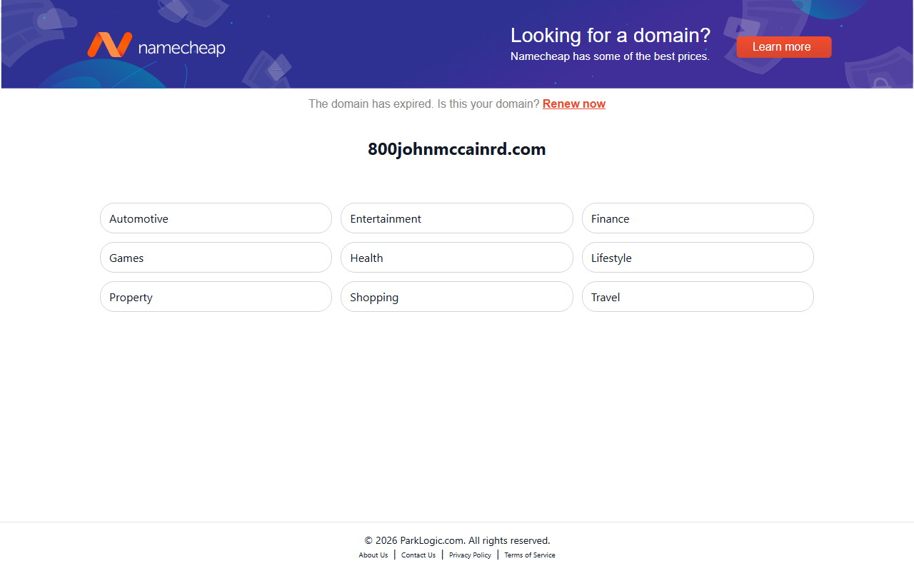 800johnmccainrd.com screenshot