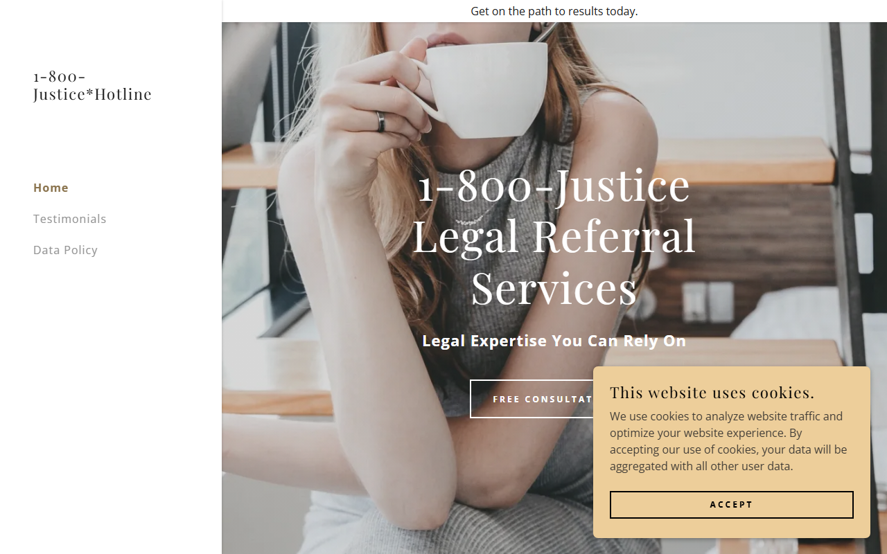 800justice.com screenshot