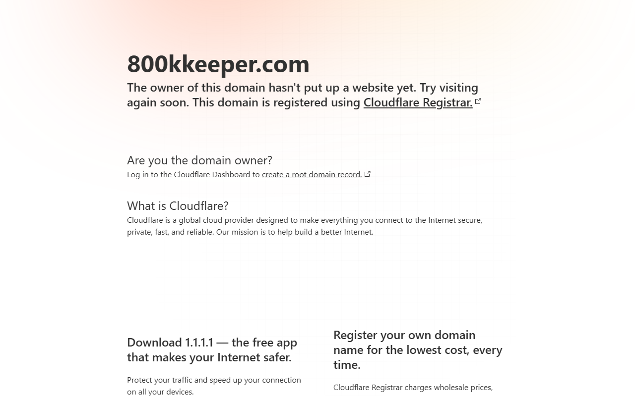 800kkeeper.com screenshot