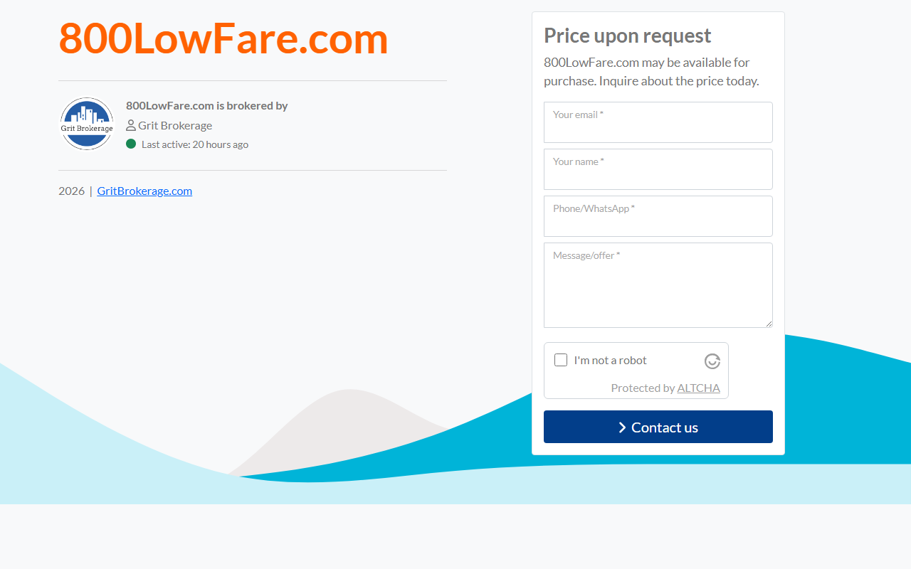 800lowfare.com screenshot