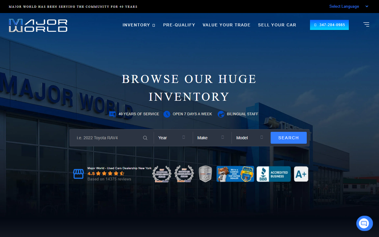 800majorauto.com screenshot