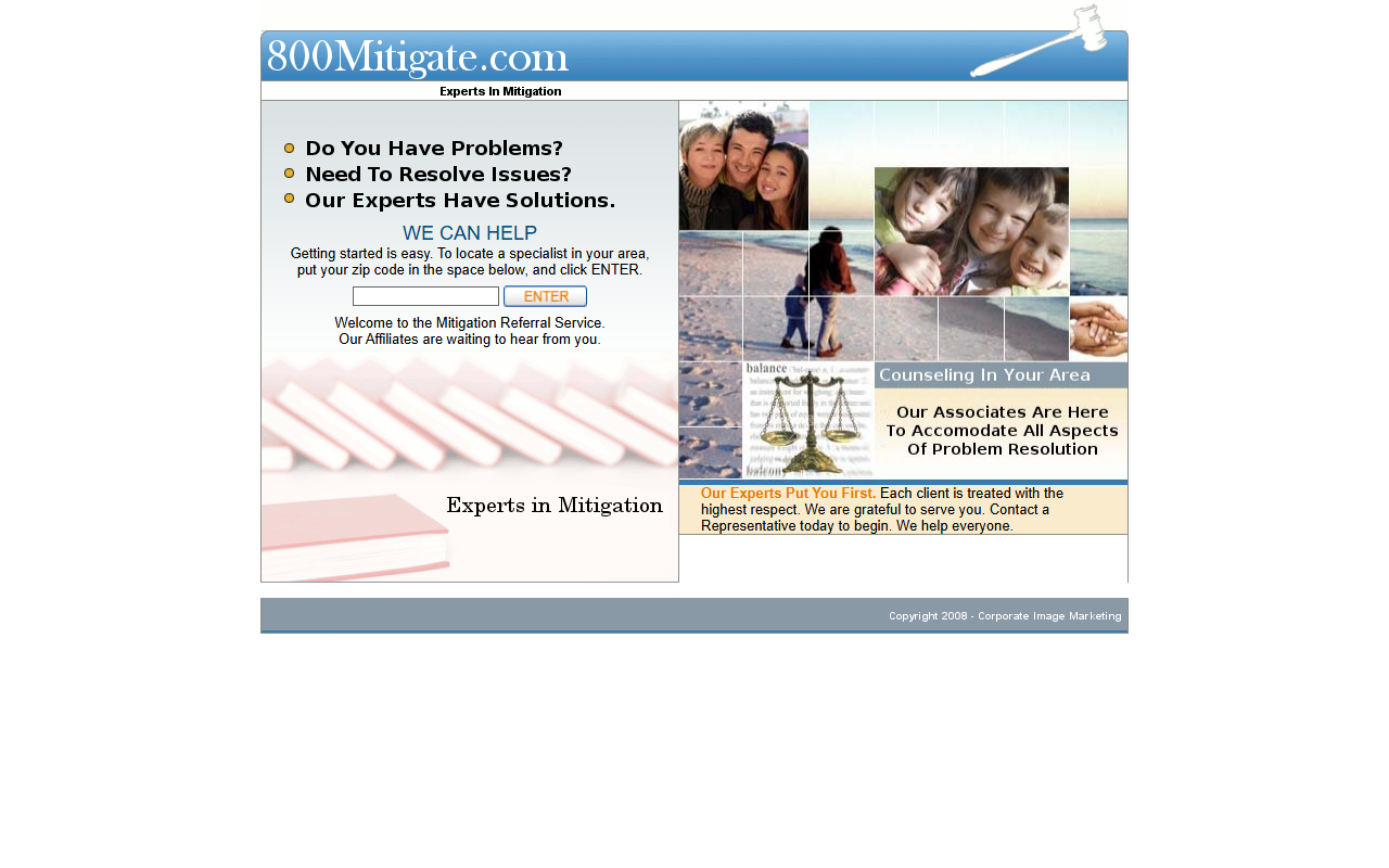 800mitigate.com screenshot