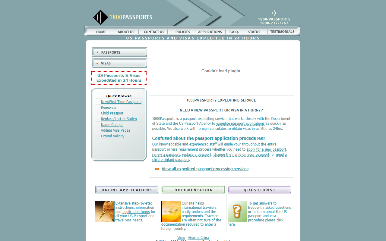 800passports.com screenshot