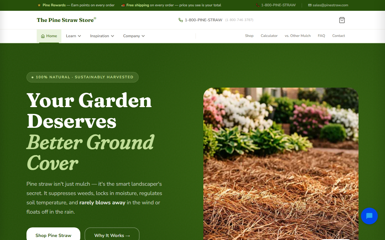 800pinestraw.com screenshot