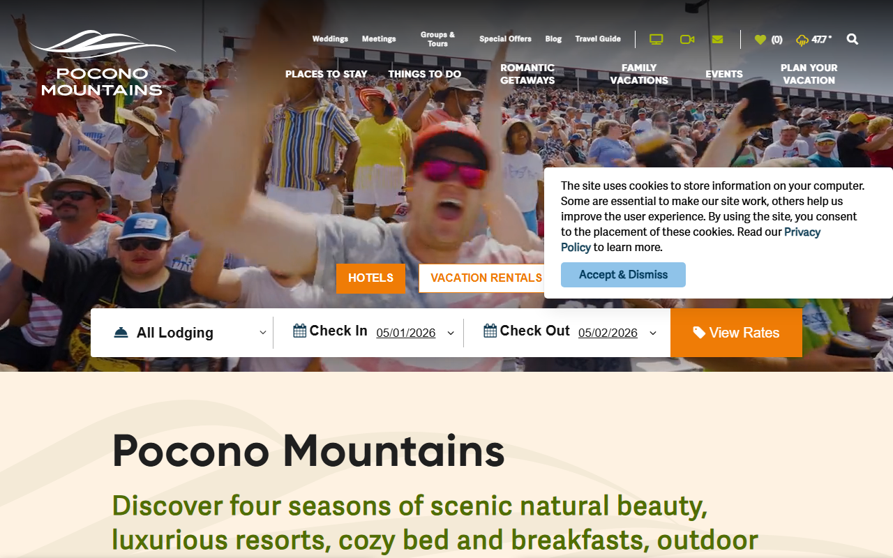 800poconos.com screenshot