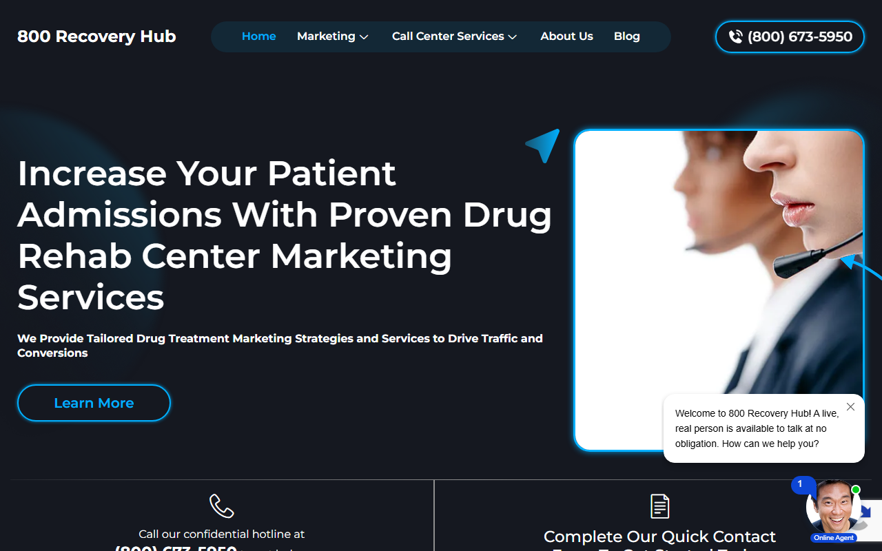 800recoveryhub.com screenshot