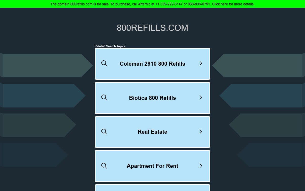 800refills.com screenshot