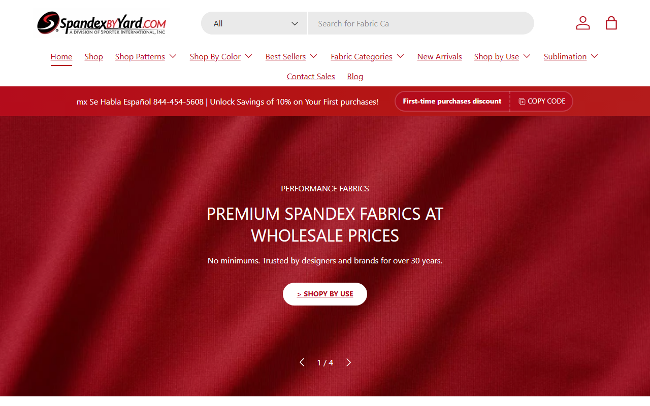800spandex.com screenshot