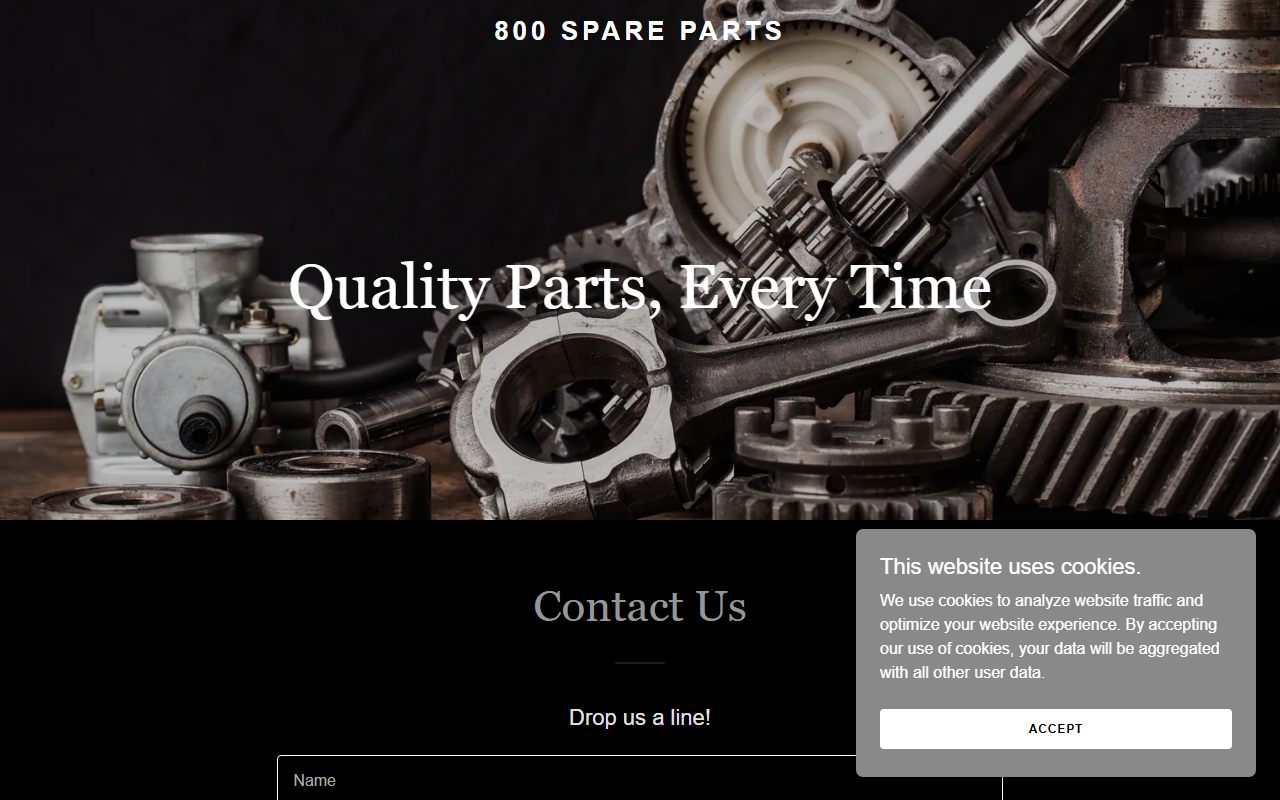 800spareparts.com screenshot