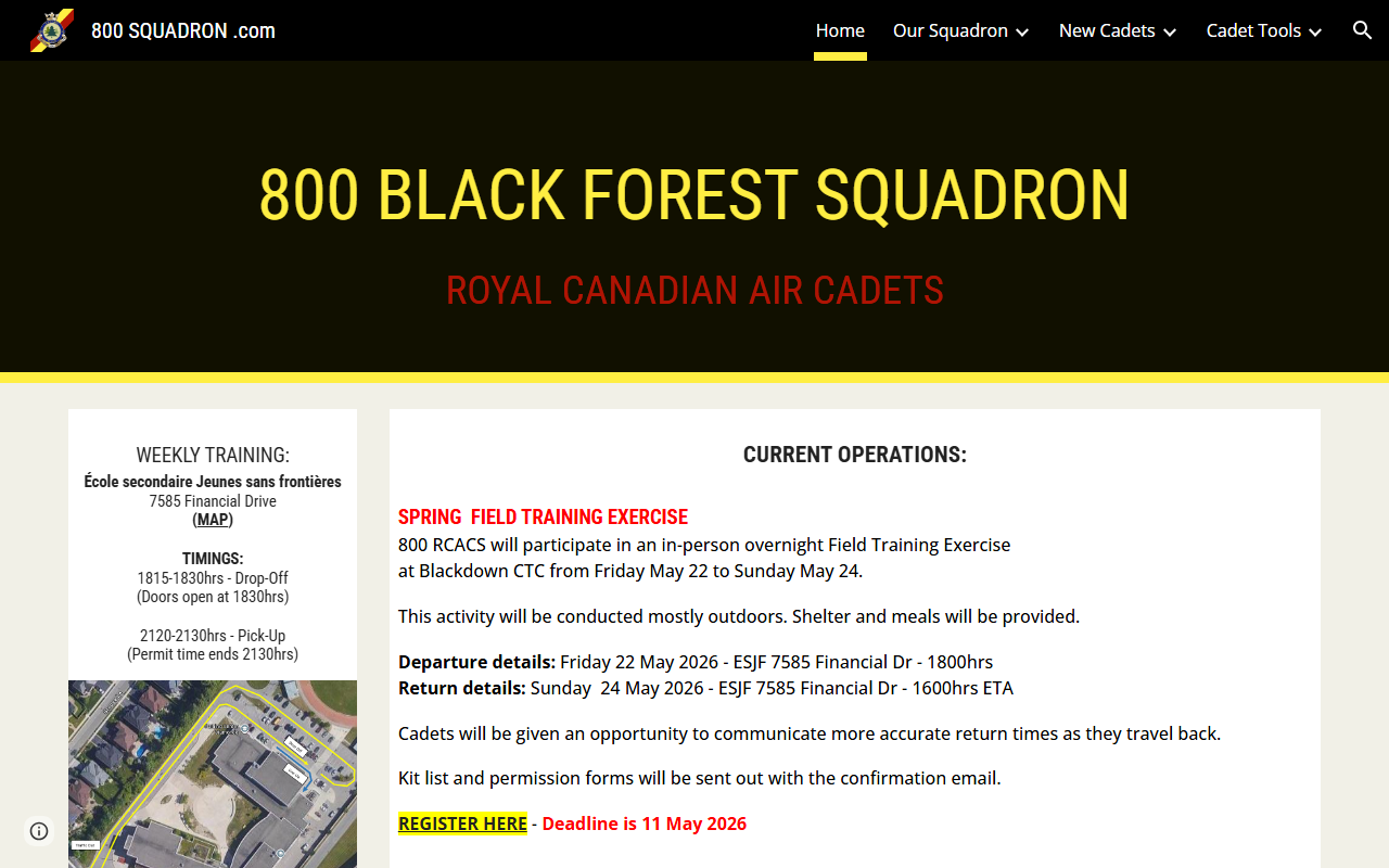 800squadron.com screenshot