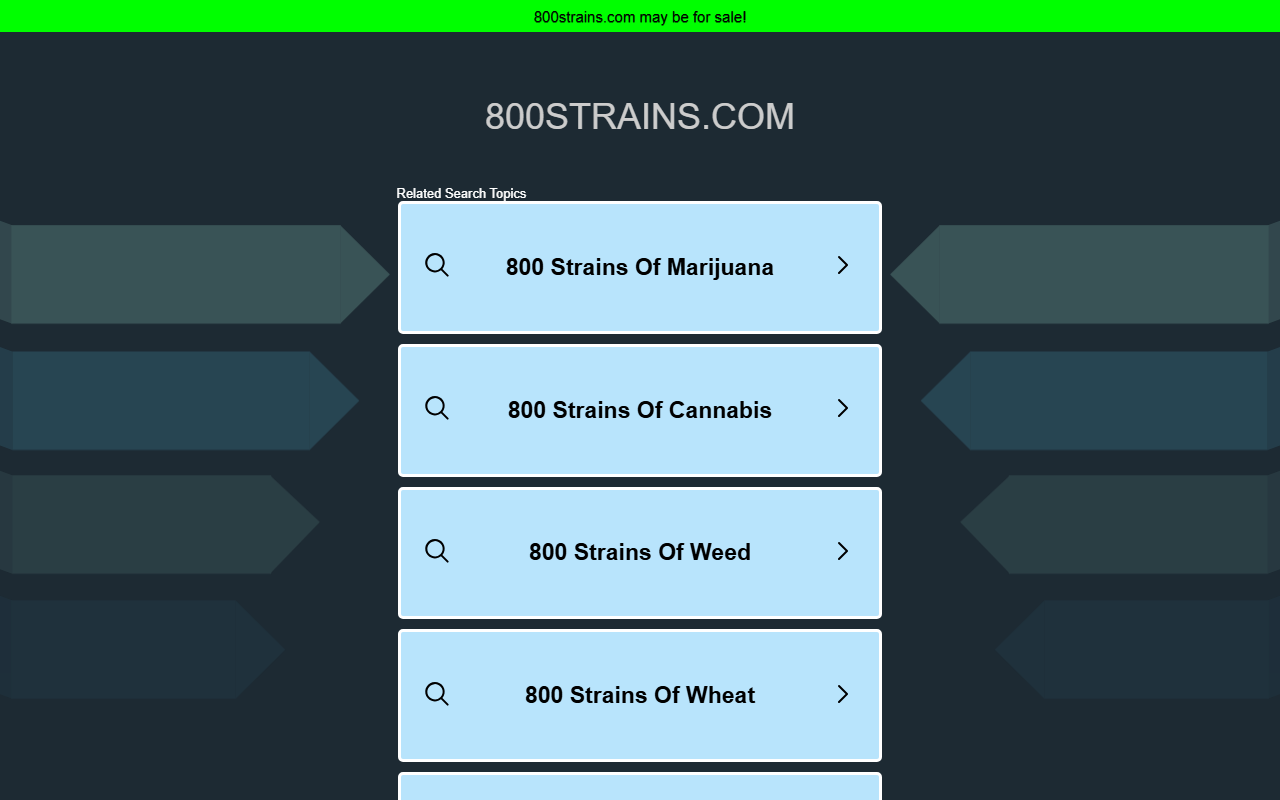 800strains.com screenshot