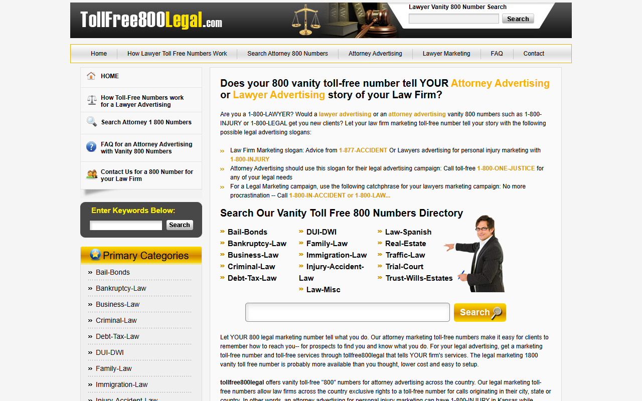 800tollfreelegal.com screenshot