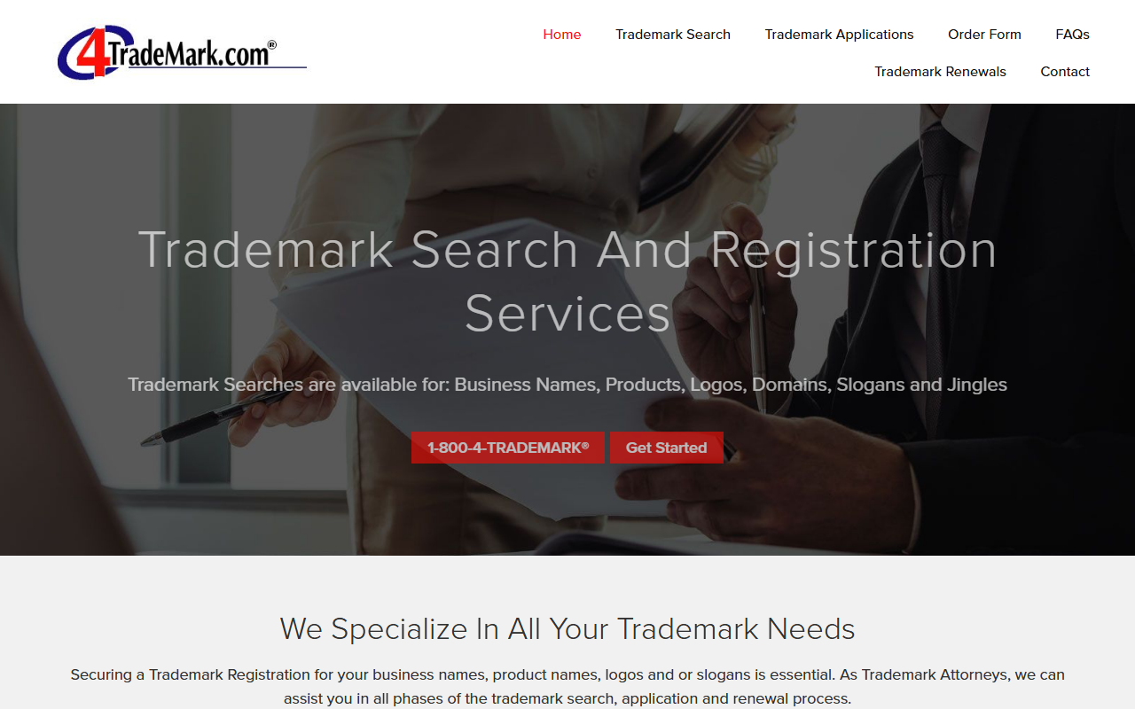 800trademarks.com screenshot