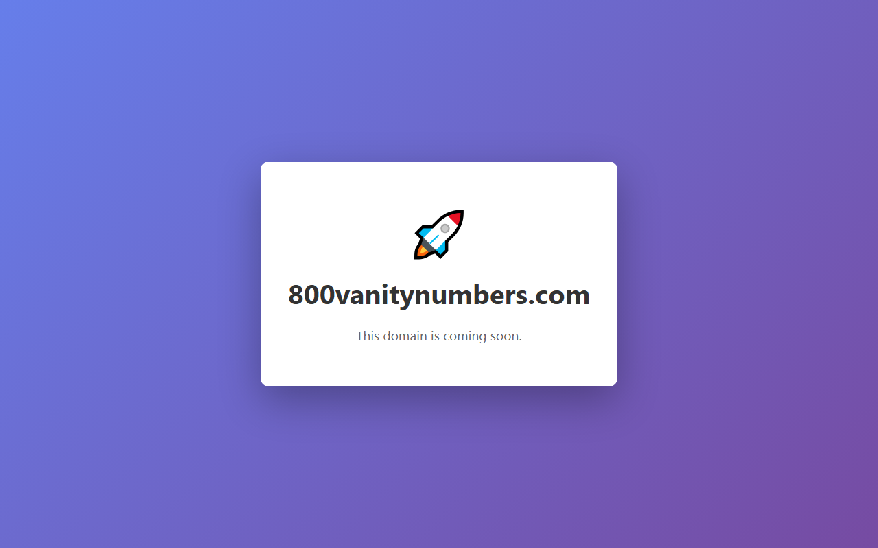 800vanitynumbers.com screenshot