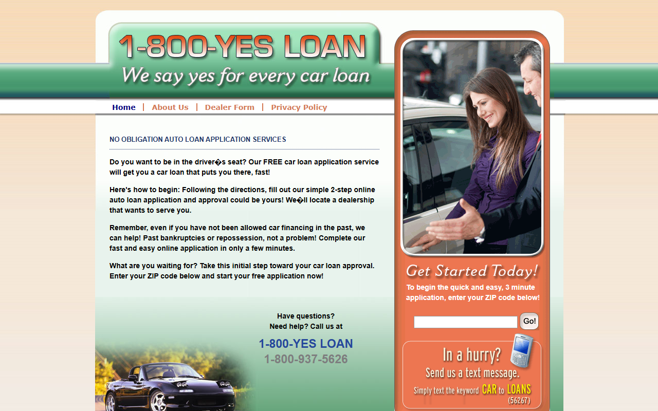 800yesloan.com screenshot