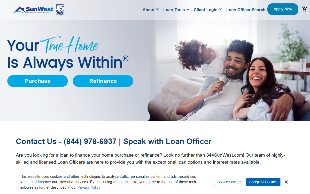 844sunwest.com screenshot