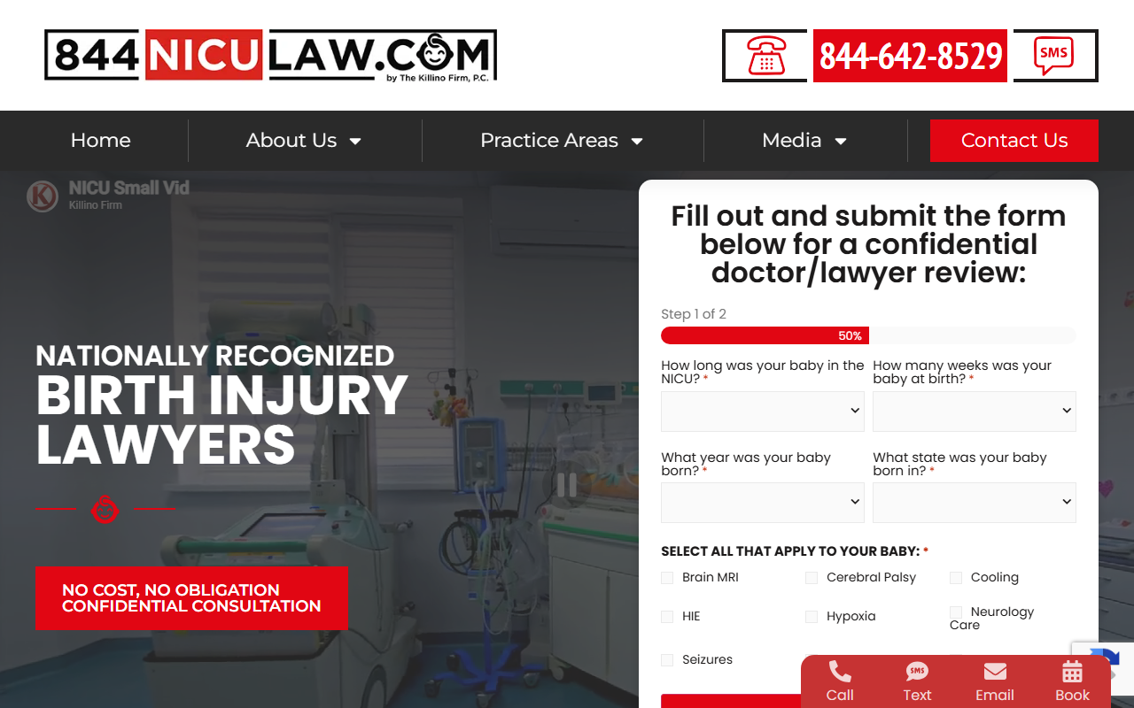 855-nicu-law.com screenshot
