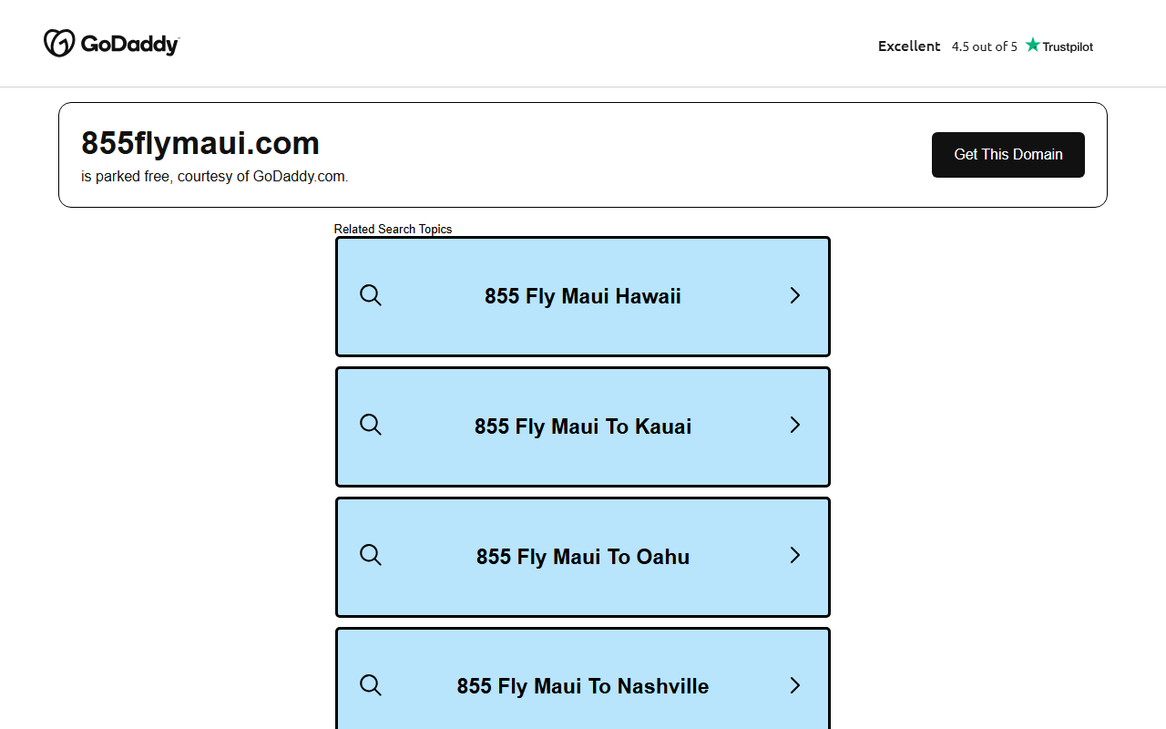 855flymaui.com screenshot