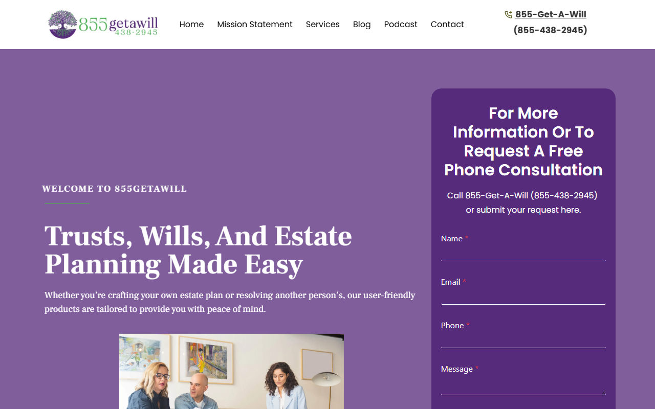 855getawill.com screenshot
