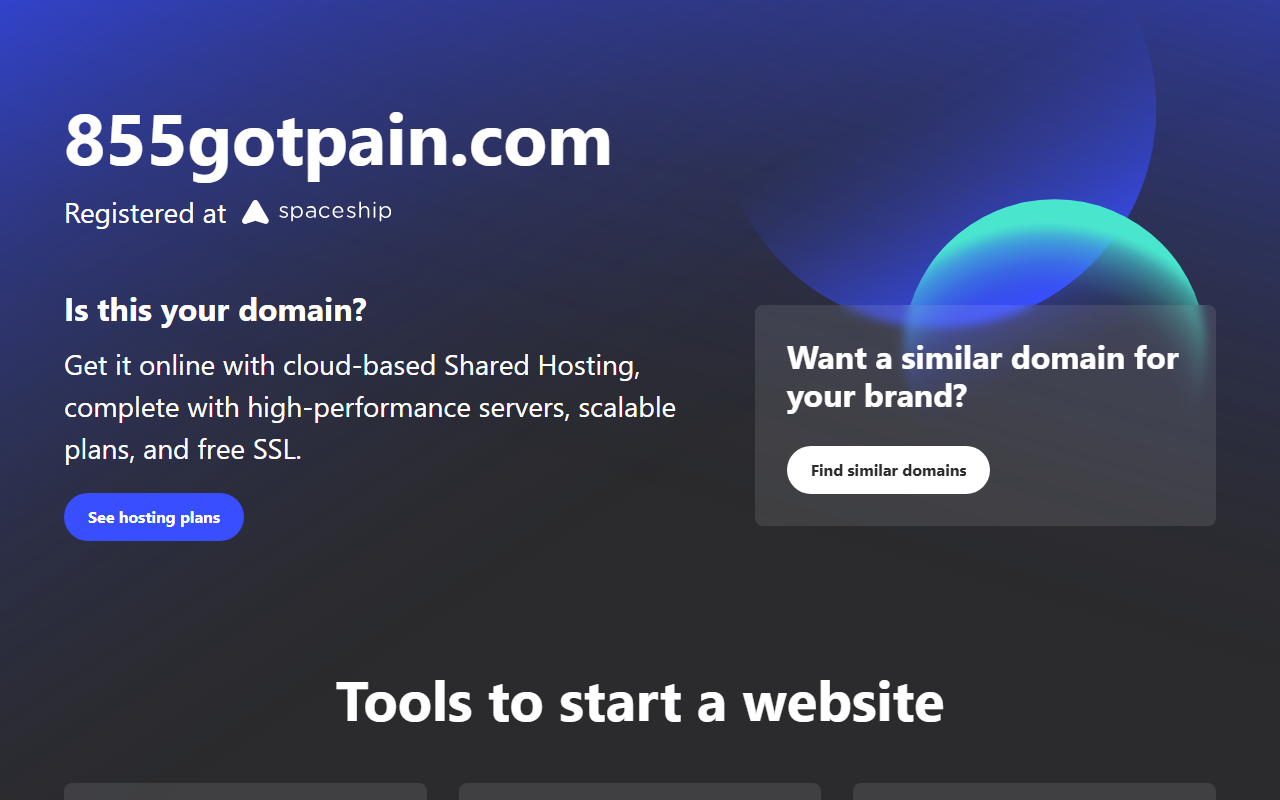 855gotpain.com screenshot