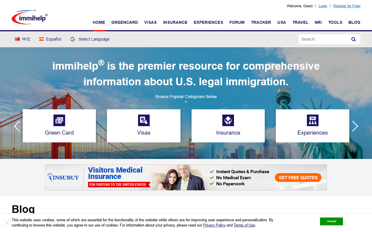 855immihelp.com screenshot