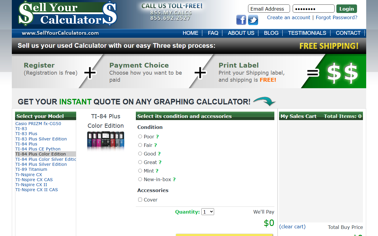 855mycalcs.com screenshot