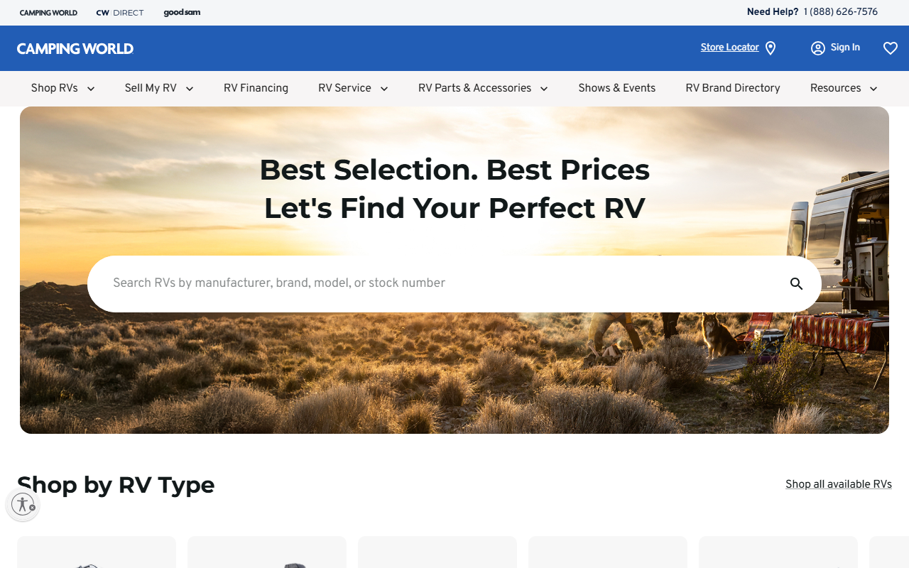 866-rv-dealers.com screenshot