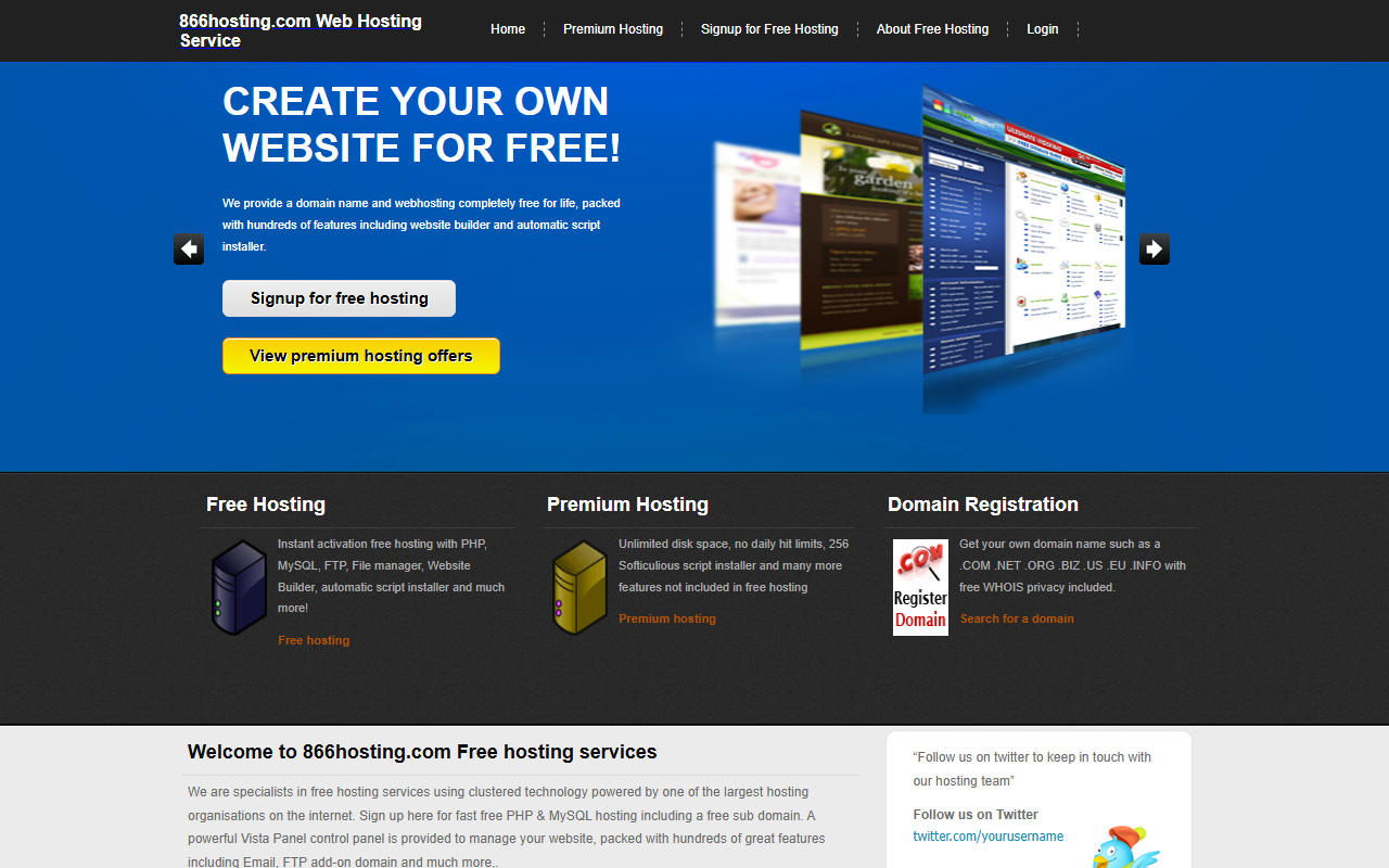 866hosting.com screenshot