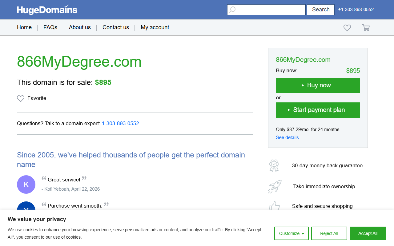 866mydegree.com screenshot