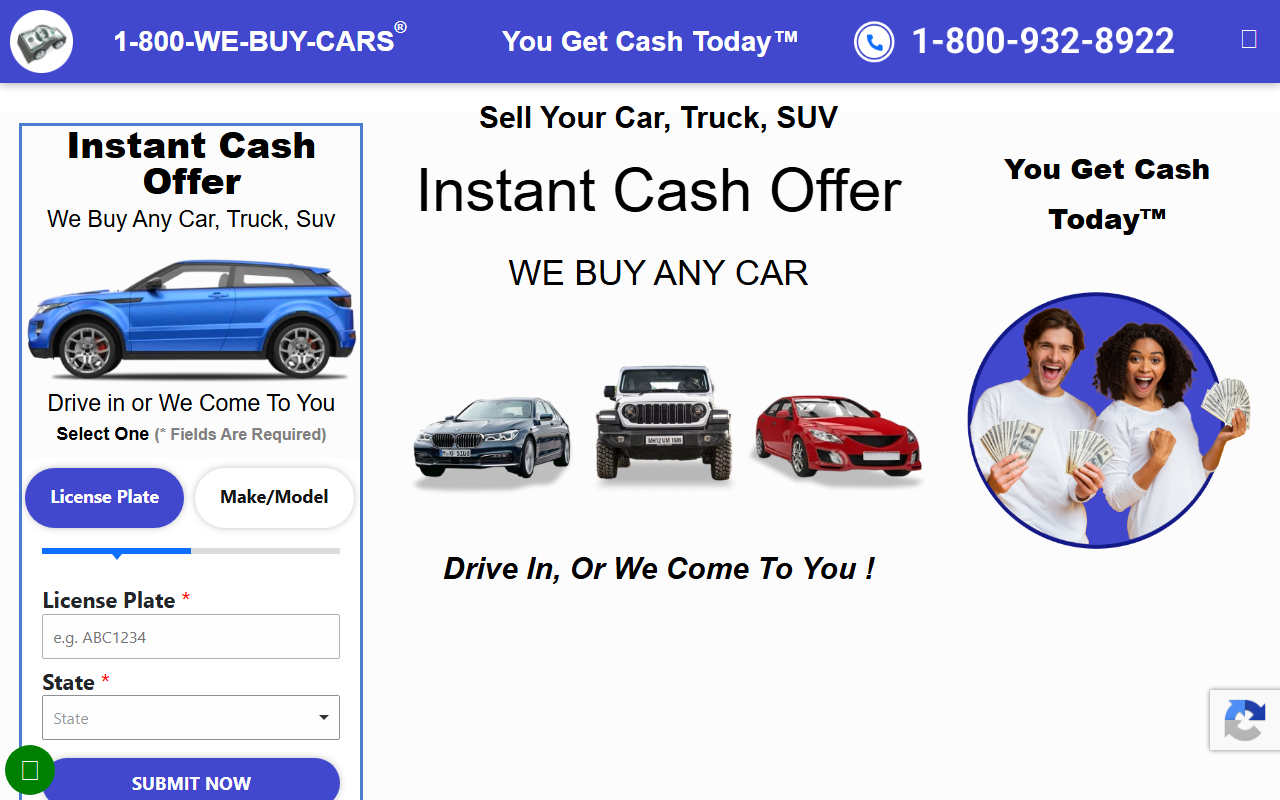 877-cash4cars.com screenshot