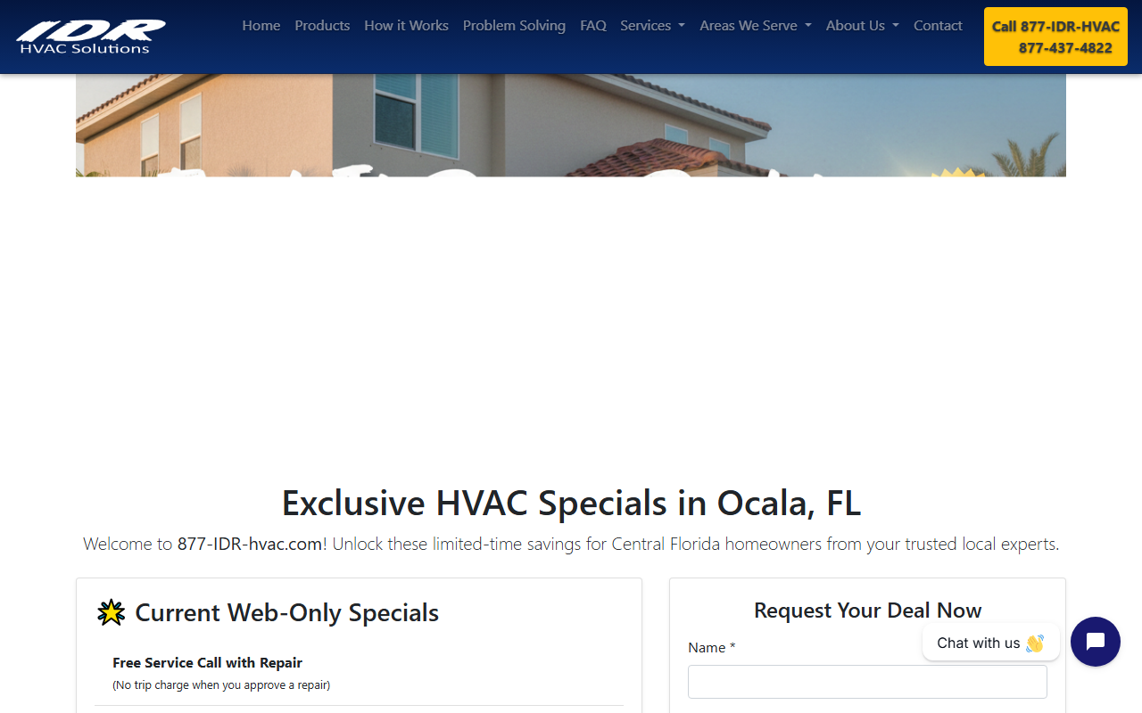 877-idr-hvac.com screenshot