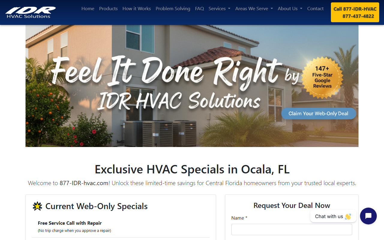 877-idrhvac.com screenshot