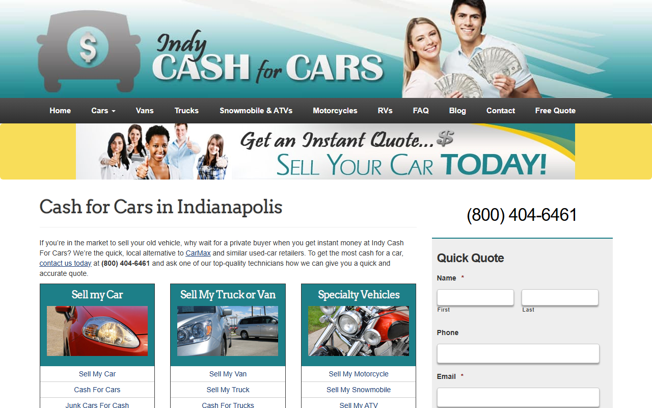 877cashforcars.com screenshot