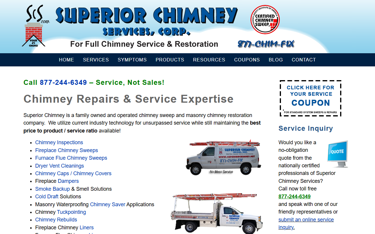 877chimfix.com screenshot