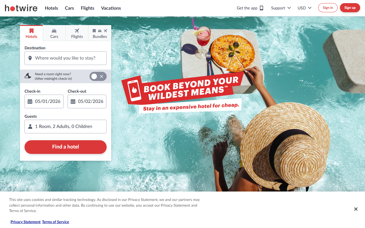 877hotwire.com screenshot