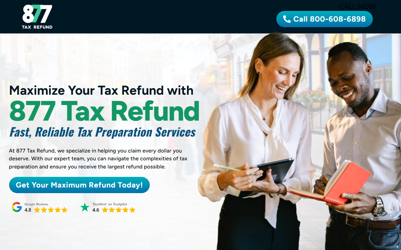 877taxrefund.com screenshot