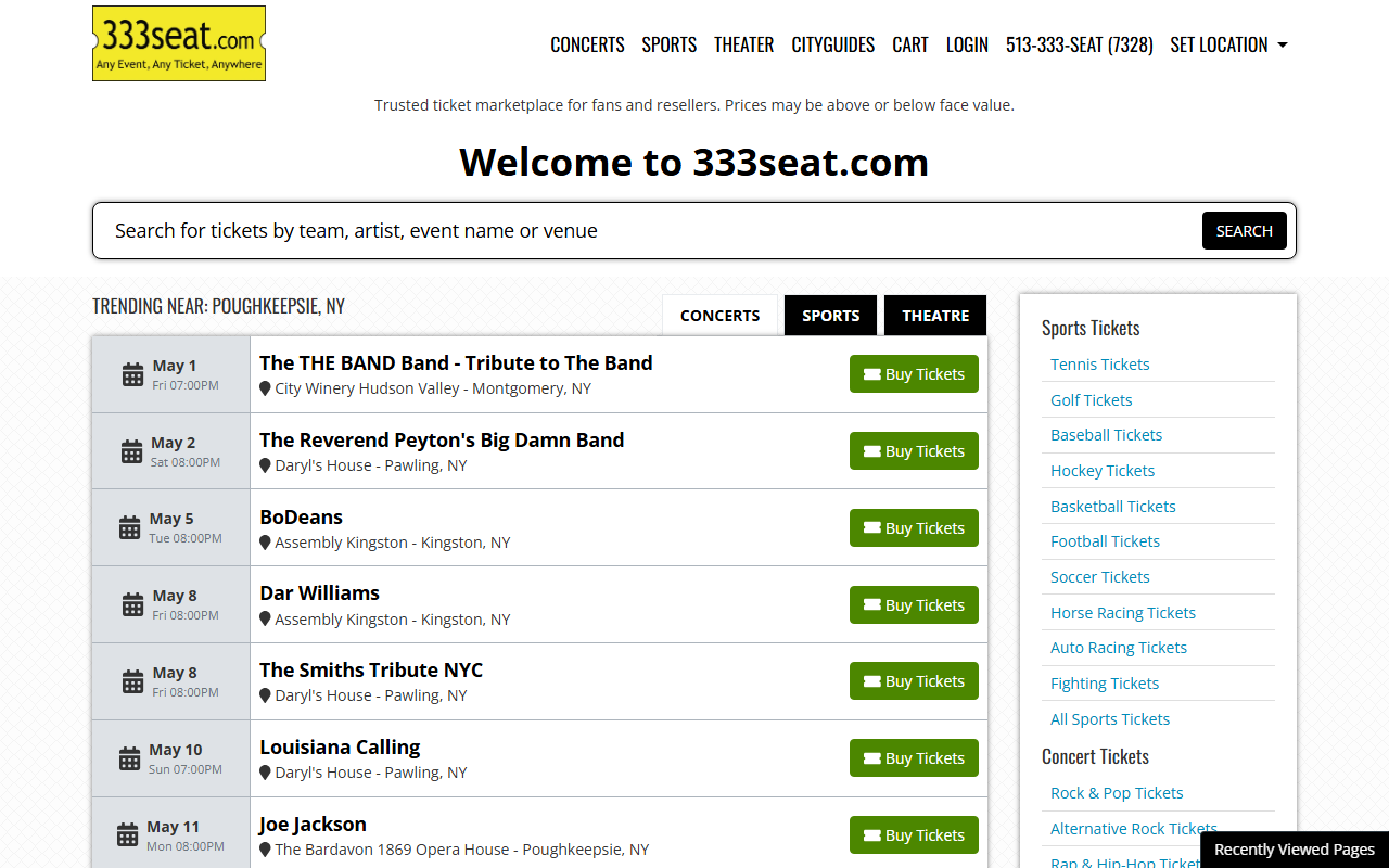 888333seat.com screenshot