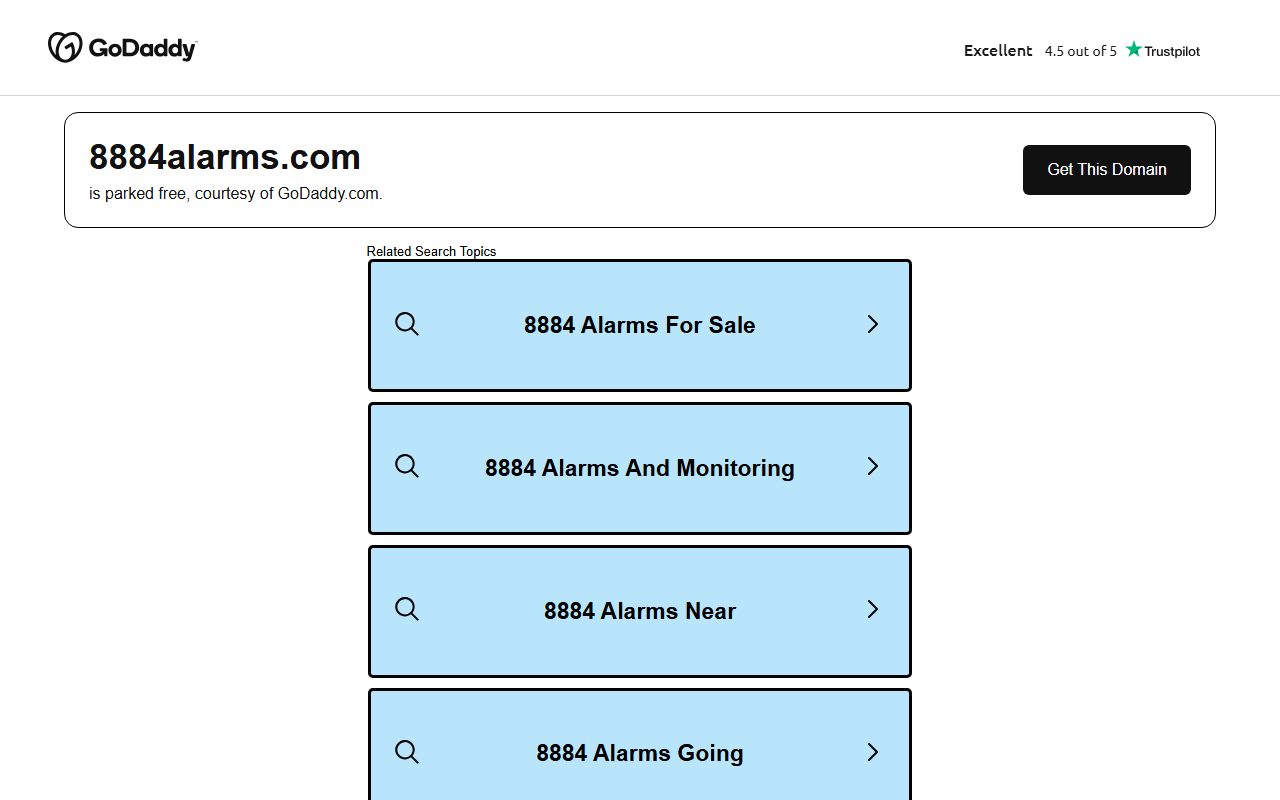 8884alarms.com screenshot