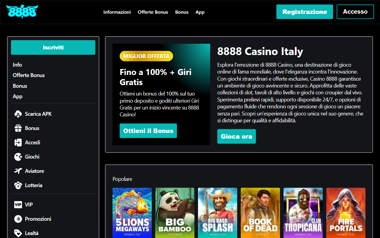 8888casinoitaly.com screenshot
