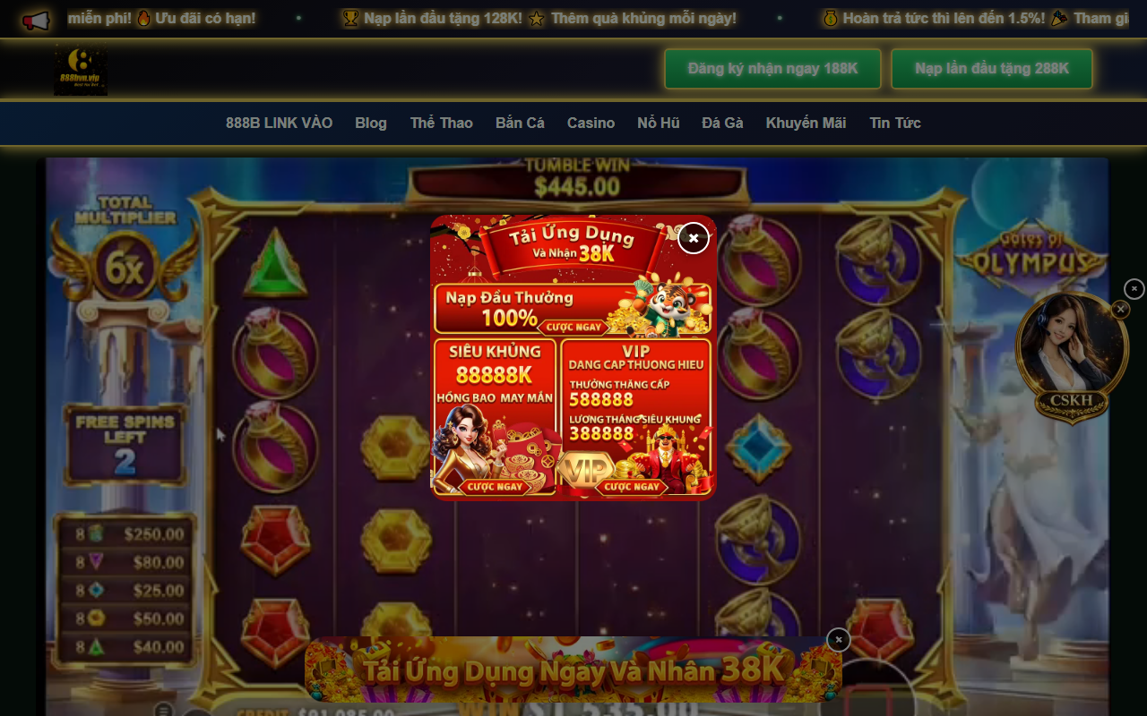888blinkvip.com screenshot