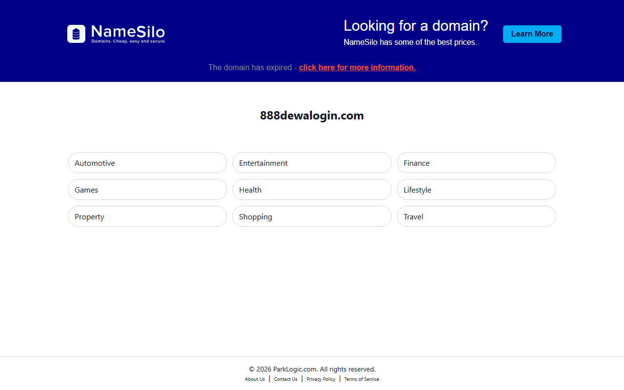 888dewalogin.com screenshot