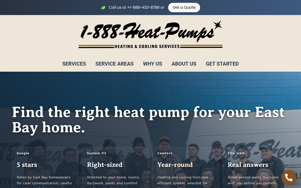 888heatpumps.com screenshot