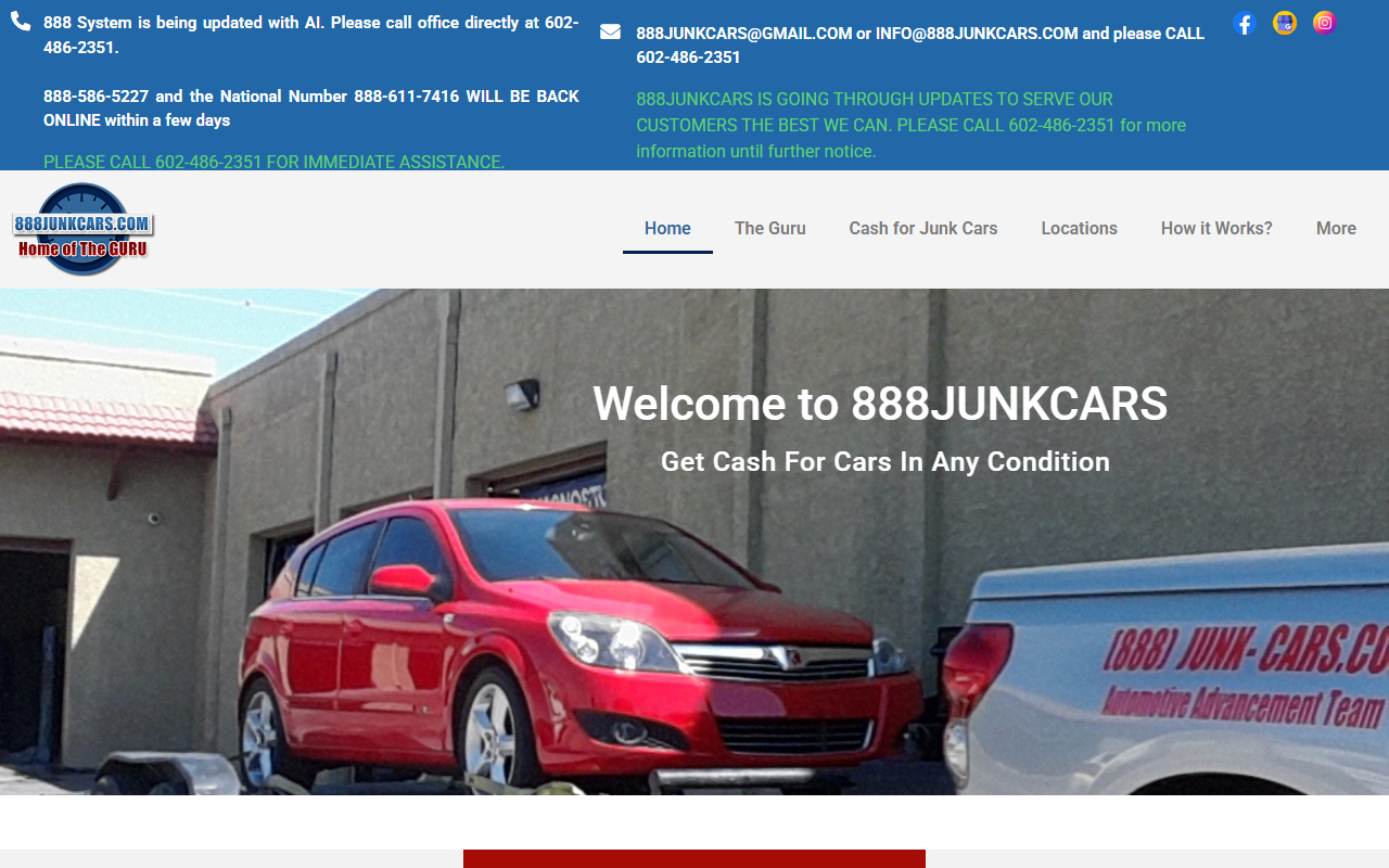 888junkcars.com screenshot