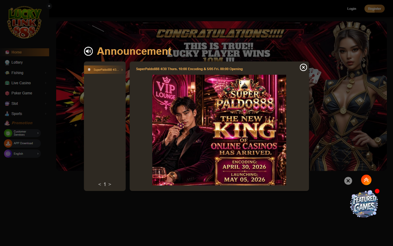 888luckylink.com screenshot