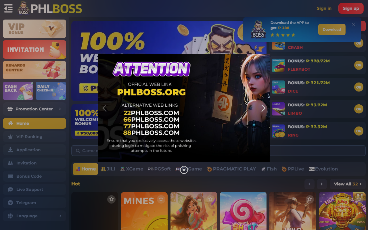 888phlboss.com screenshot